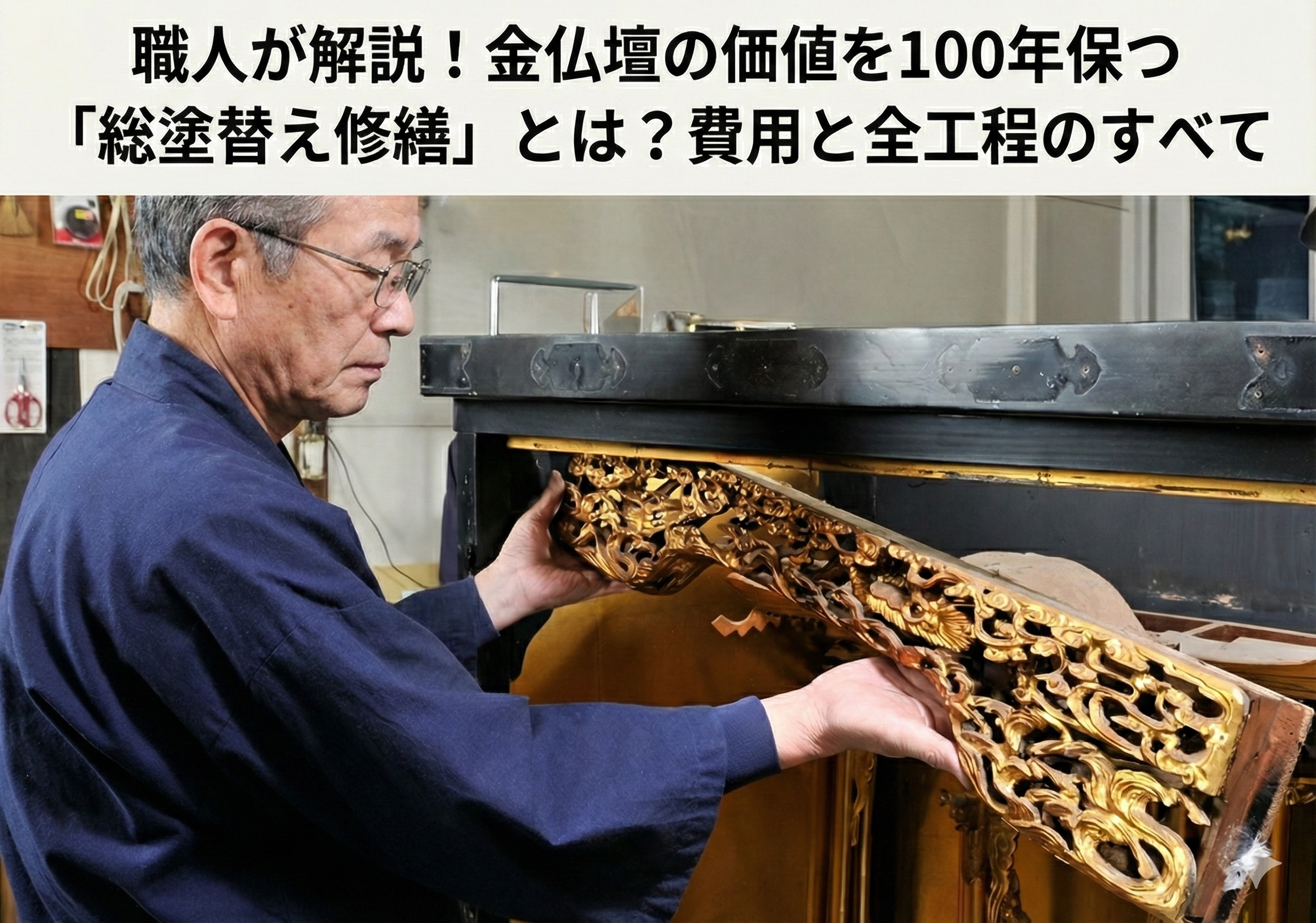 職人が解説!金仏壇の価値を100年保つ「総塗替え修繕」とは?費用と全工程のすべて
